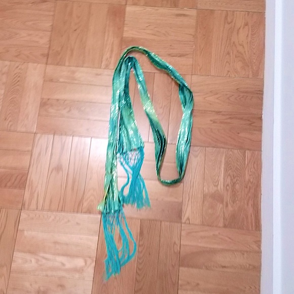 Mermaid Iridescent LamΓ© Scarf in Aqua & Gold - Picture 5 of 5